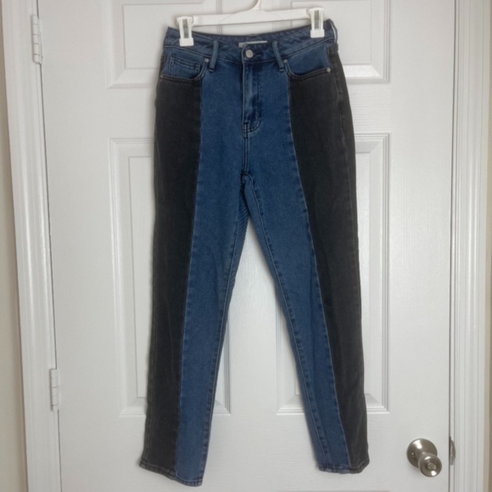 ! Pacsun Y2K 90s Color Block High Rise Panel Denim Mom Jeans Women Size 24